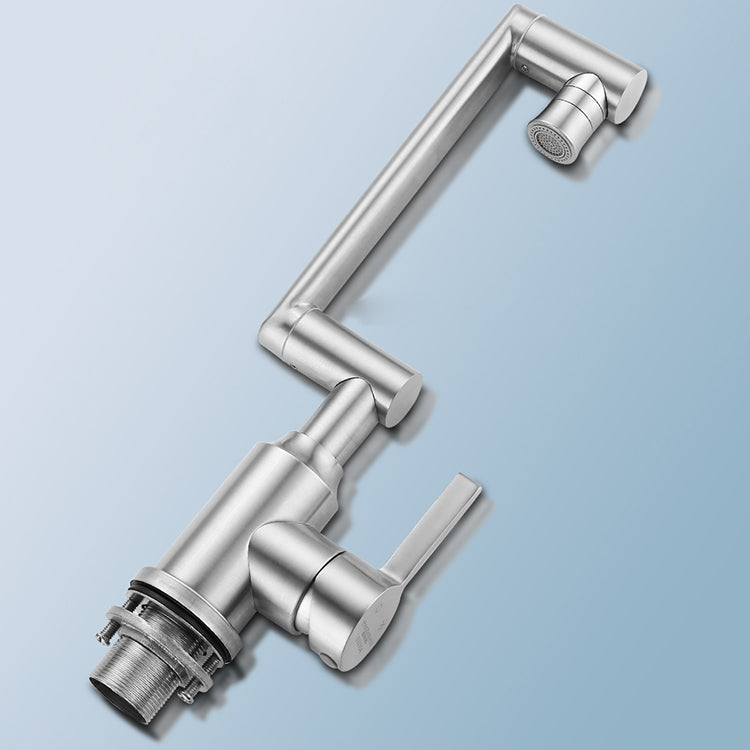 BowLift | Swiveling Outlet Vessel Sink Faucet Stainless Steel Lever Handle Sink Faucet with Water Hose