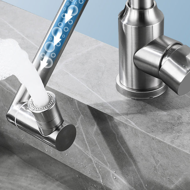 BowLift | Swiveling Outlet Vessel Sink Faucet Stainless Steel Lever Handle Sink Faucet with Water Hose