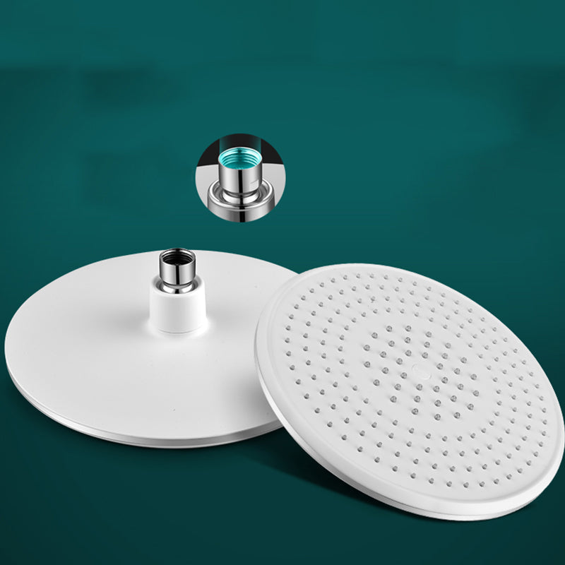 BowLift | White Metal Shower Head Combination Modern Round Fixed Shower Head for the Bathroom