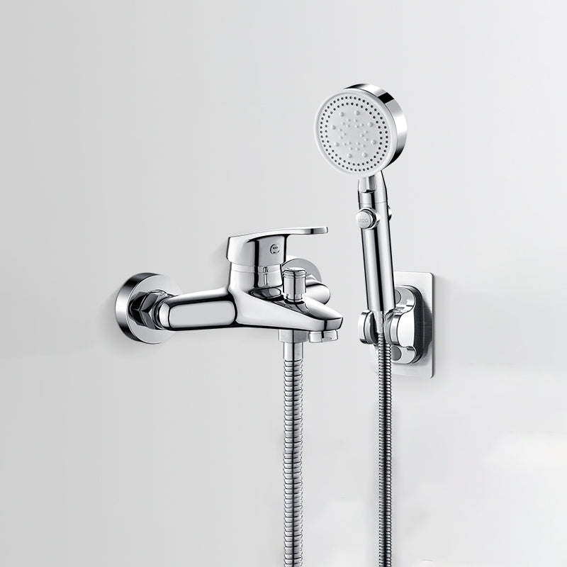 BowLift | Bathtub filler wall mount hand shower single lever handle 2 holes low arc bathtub faucet with hose