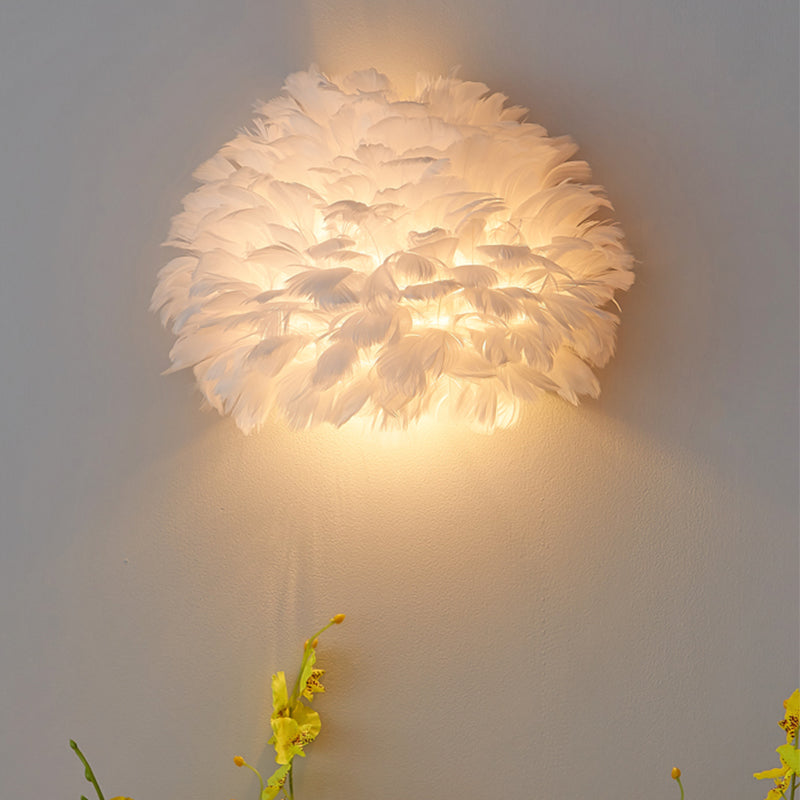 BowLift | Designer Half-Dome Wall Light 1 Bulb Spring Living Room Ceiling Mount Wall Sconce in White/Gray