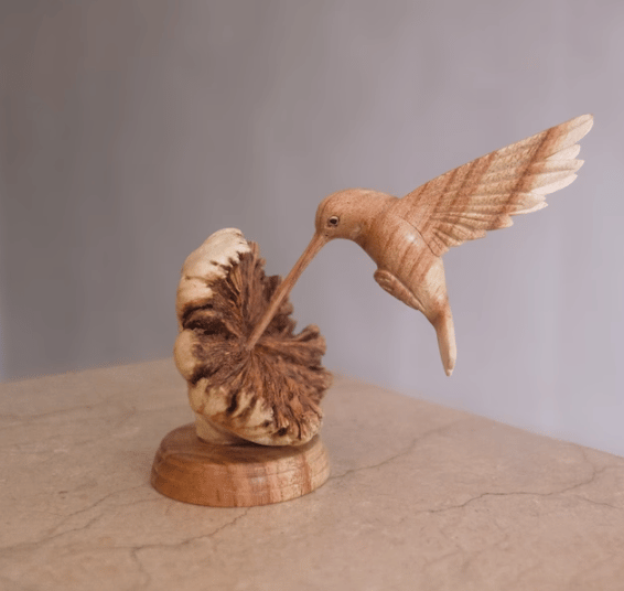 BowLift | Hummingbird Feeding on a Flower, Handmade Sculpture