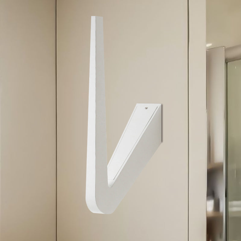 BowLift | V-shaped wall lighting contemporary style metal LED black/white wall lamp for hallway, warm/white light