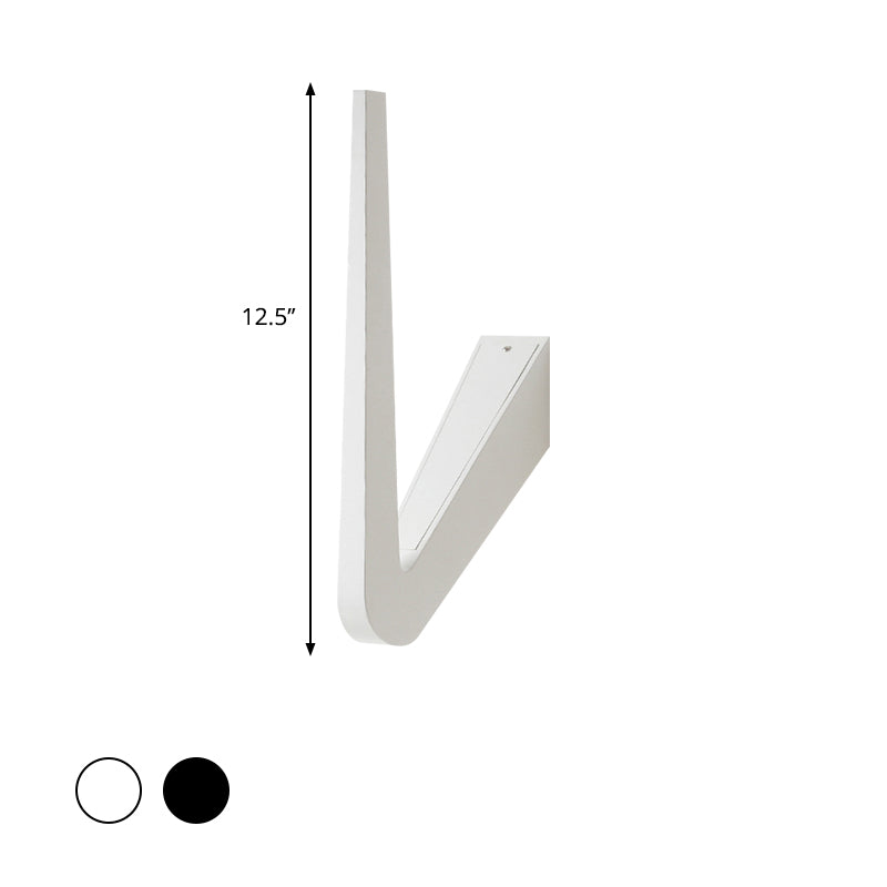 BowLift | V-shaped wall lighting contemporary style metal LED black/white wall lamp for hallway, warm/white light