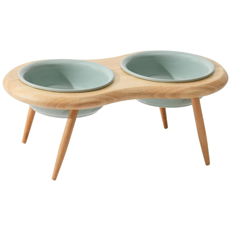BowLift | Misha Ceramic Elevated Cat Bowl with Wooden Stand
