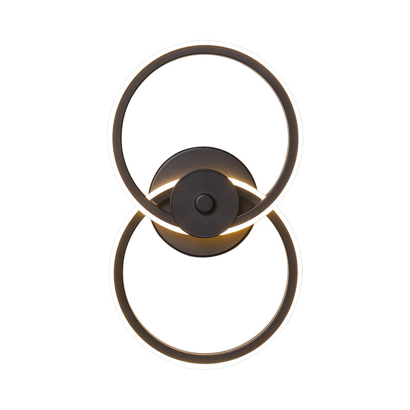 BowLift | Ring Flush Mount Wall Lamp Minimalistic Acrylic Black/White LED Wall Lighting Ideas in Warm/White Light