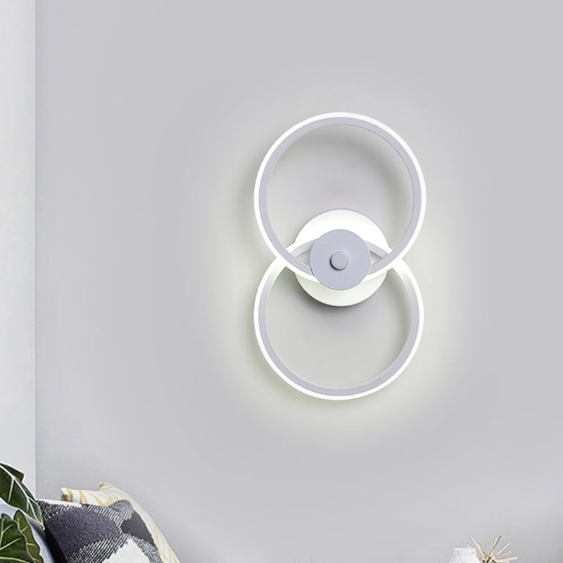 BowLift | Ring Flush Mount Wall Lamp Minimalistic Acrylic Black/White LED Wall Lighting Ideas in Warm/White Light