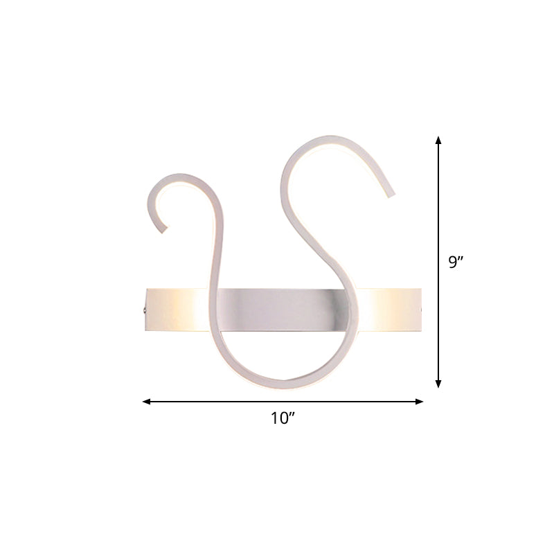 BowLift | Swirl Wall Light Minimalism Acrylic Living Room LED Wall Lamp in Warm/White Light