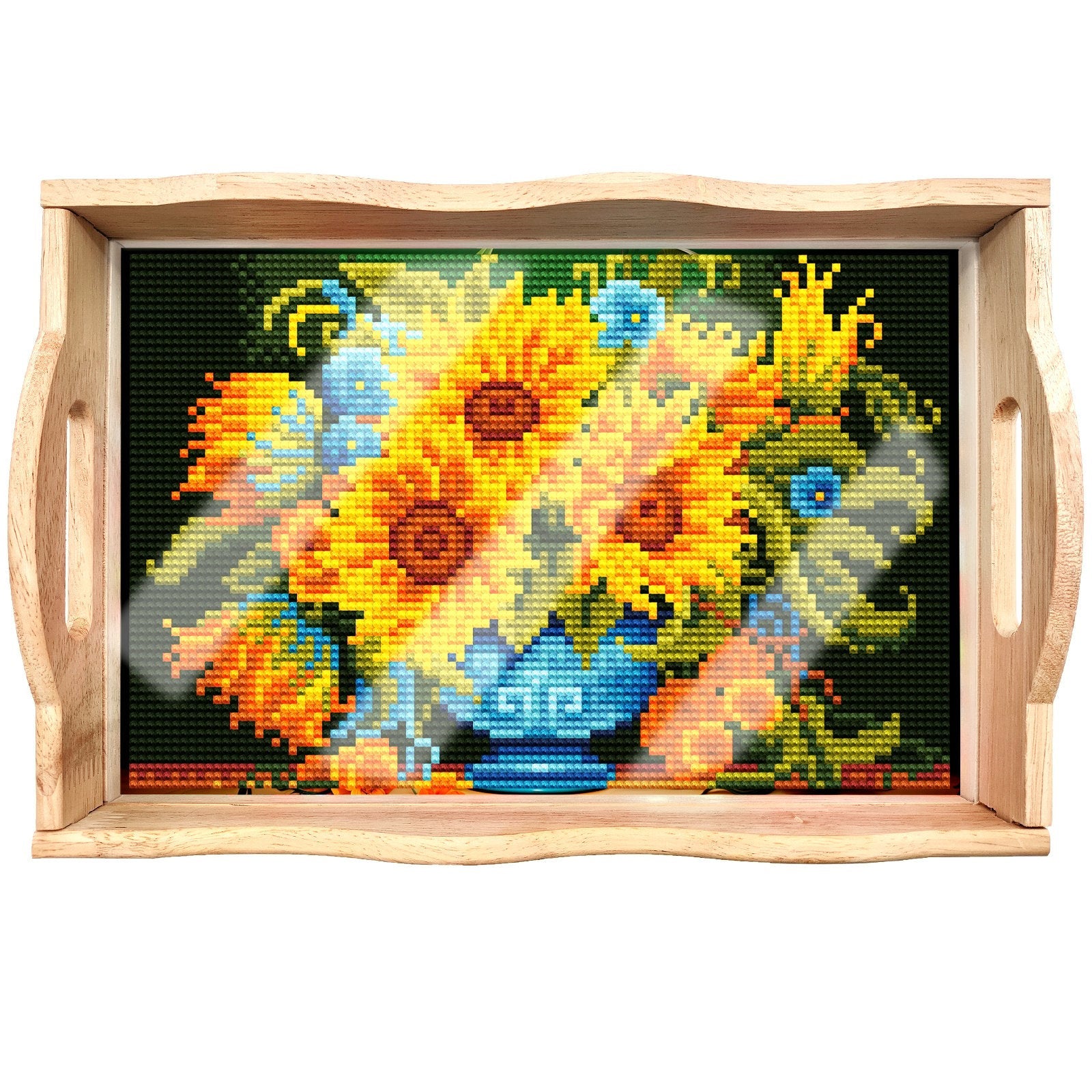 BowLift | DIY Diamond Painting Wooden Tray Food Tray with Handle Living Room Decoration Mandala Wooden Tray Kit