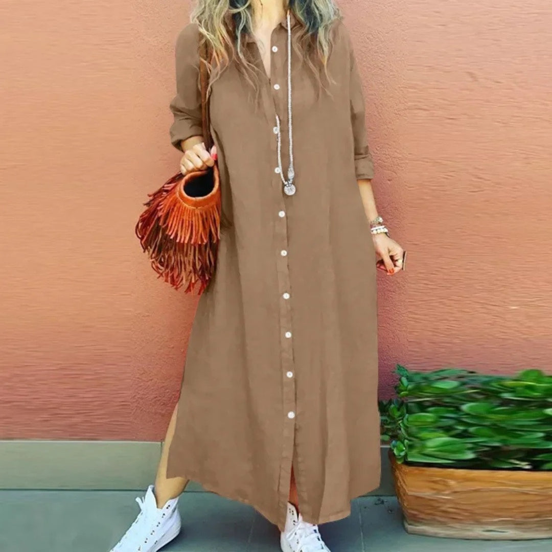 V-Neck Maxi Dress with Breezy Elegance