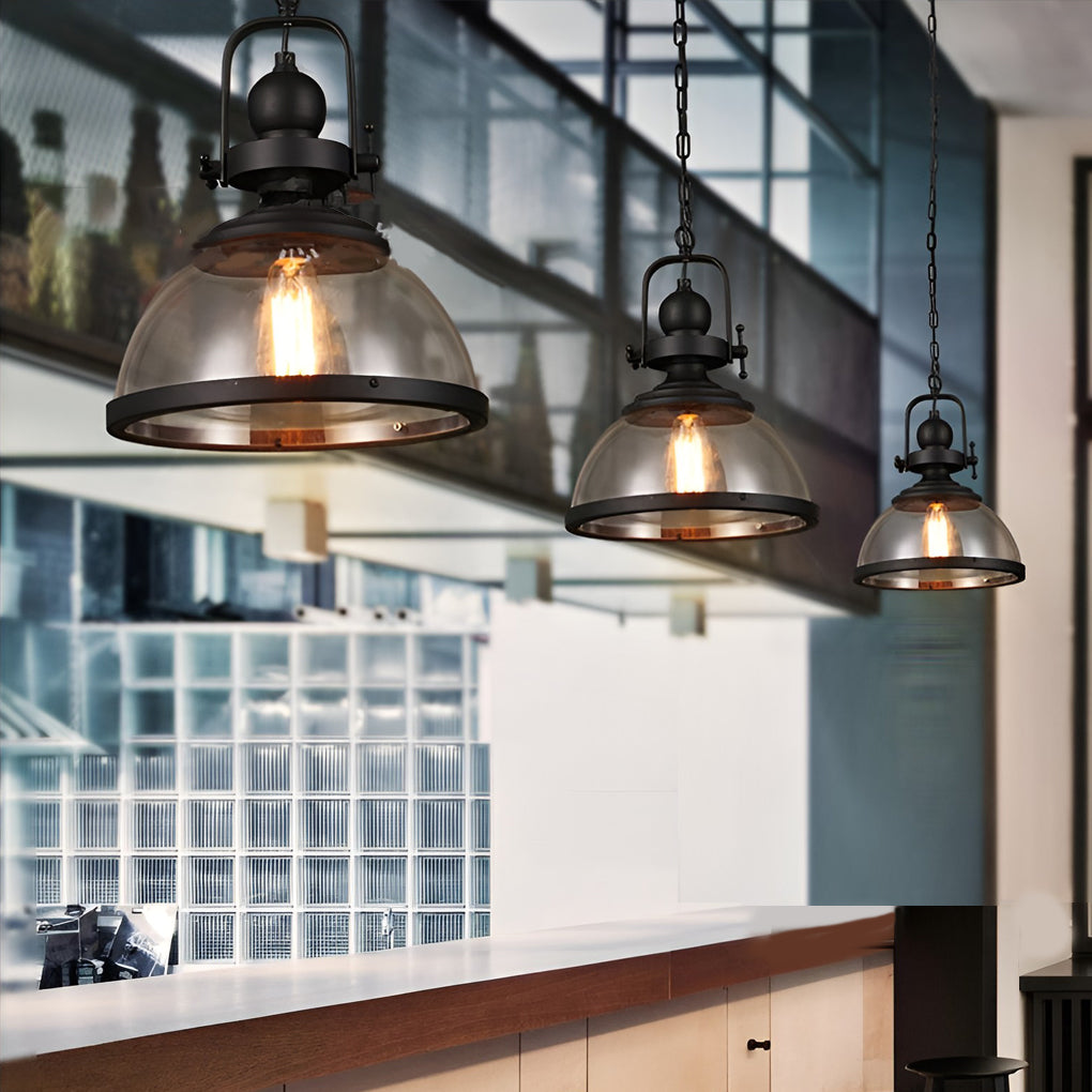 BowLift | Antique Glass Iron Retro Industrial Chandelier Pendant Ceiling Lights