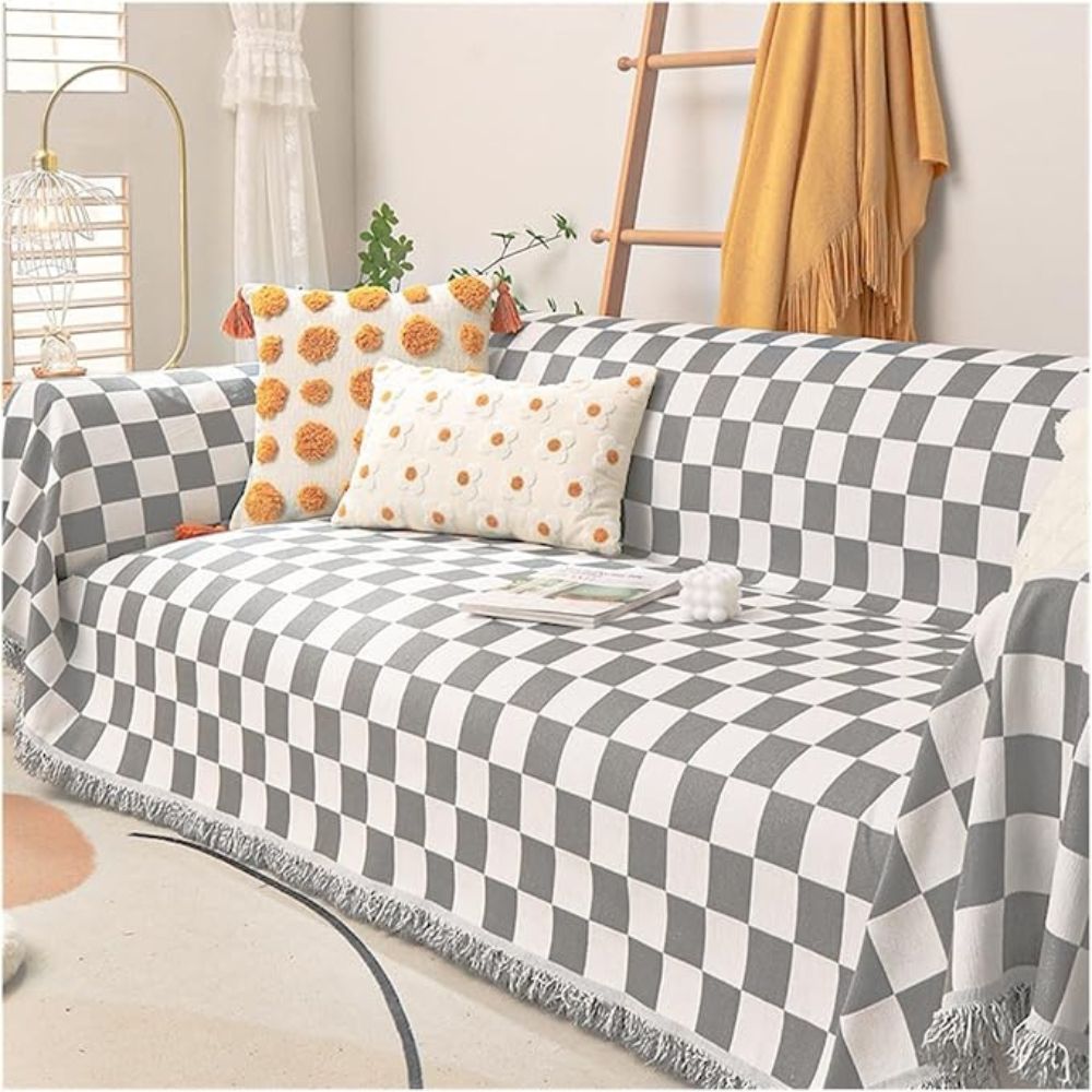 BowLift | Checkerboard Anti-Scratch Sofa Cover