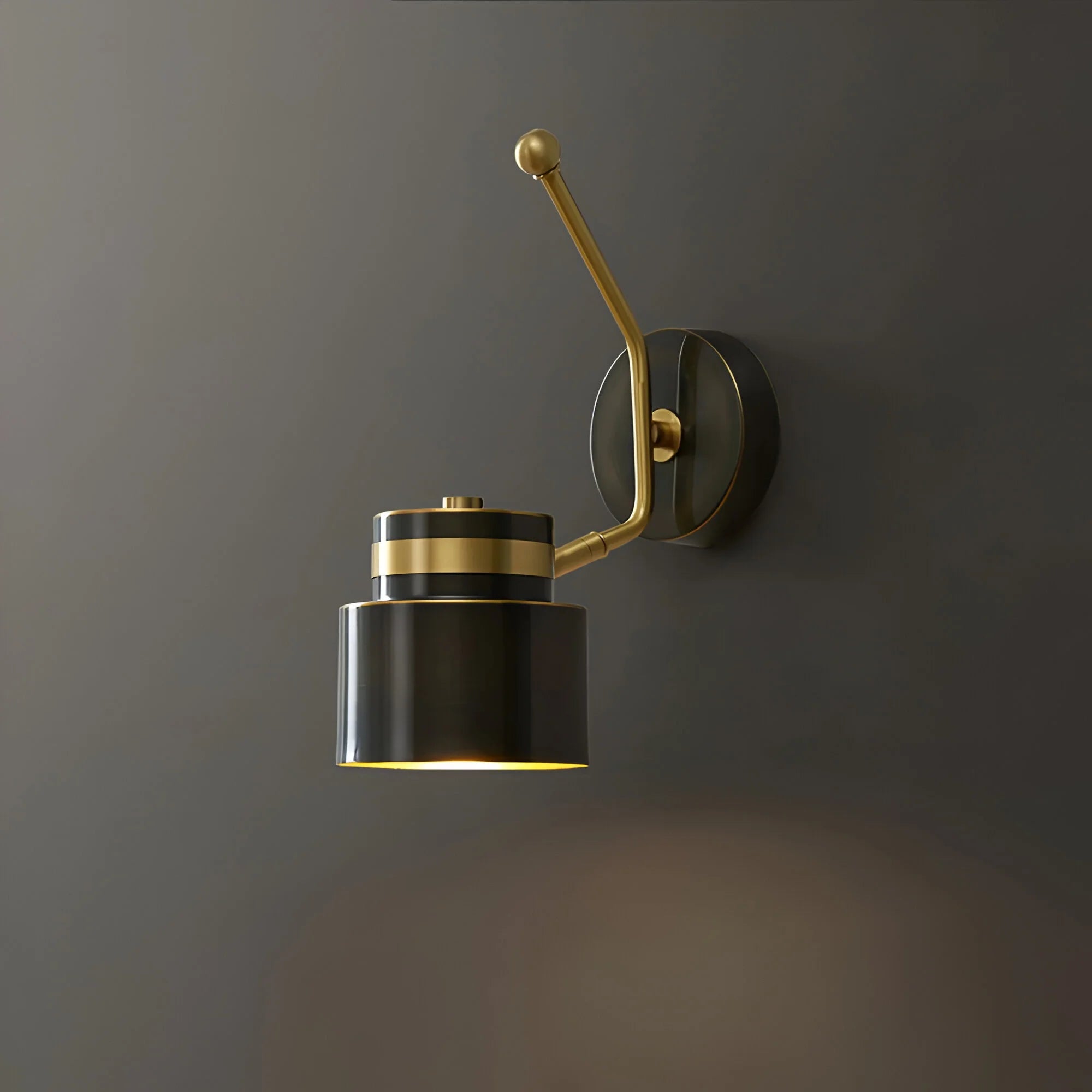GloriaGlow – Black Glossy Cylinder Wall Light