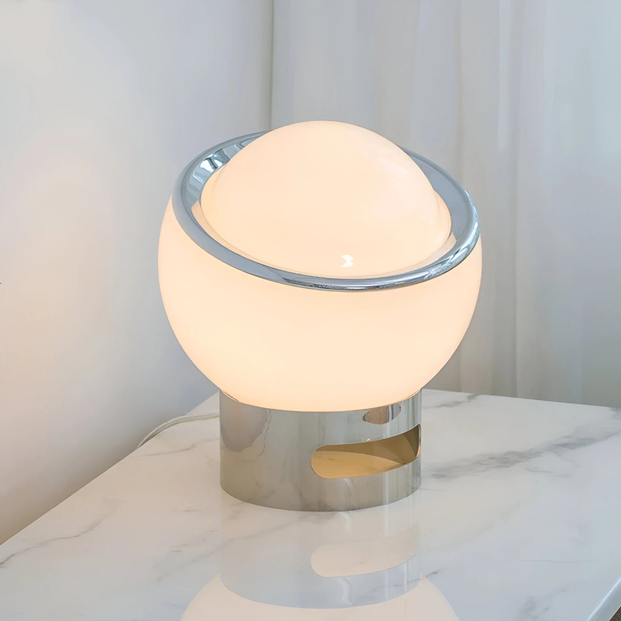 OpaliaGlow – Bauhaus Opal Glass Table Lamp