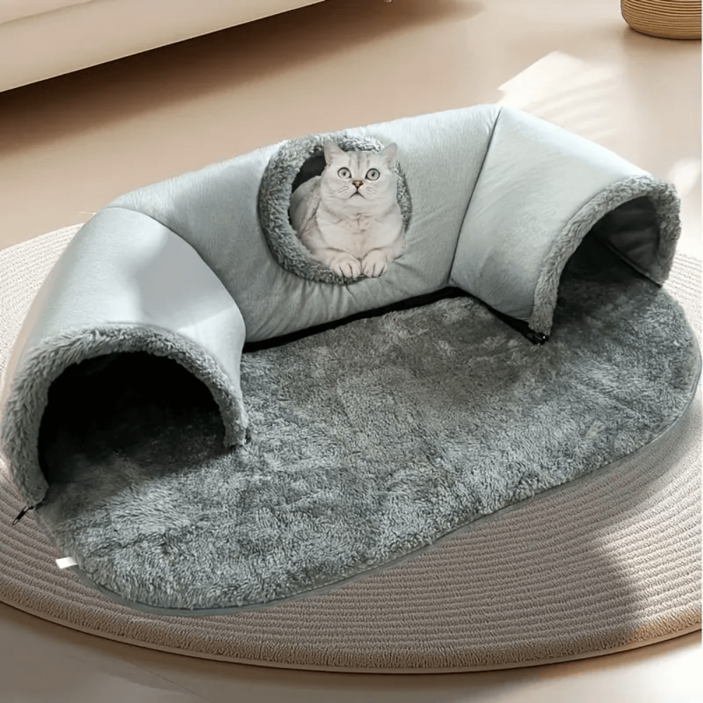 KittyPlay 3-in-1 Cat Tunnel Bed