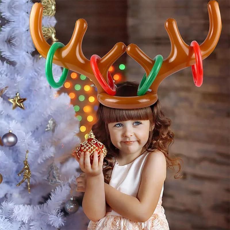 BowLift | Inflatable Reindeer Antler Ring Toss Game Set