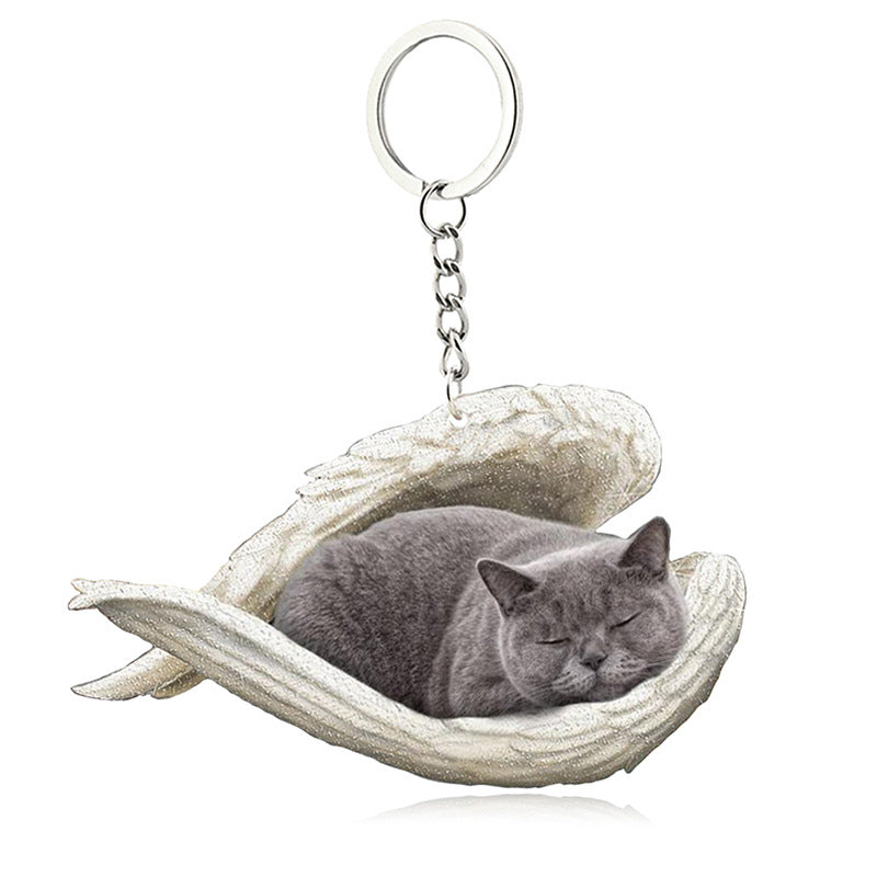 BowLift | Acrylic Cat Angel Keychain