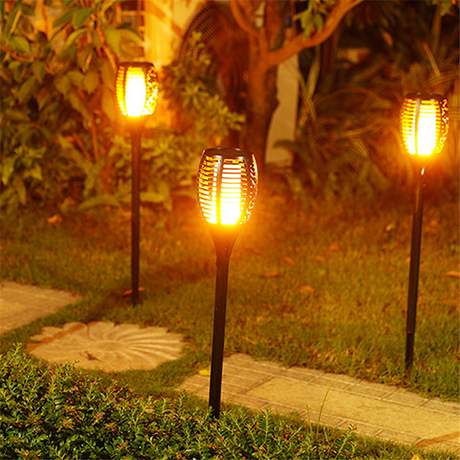 BowLift | FlameGlow Solar Tiki Torches | Flickering Flame Lights | Sustainable Garden Lighting