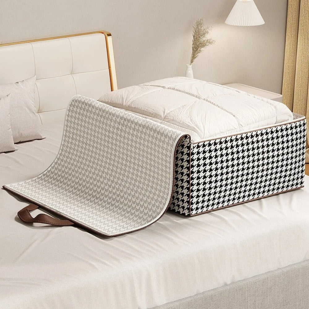 BowLift | Durable Large Capacity Houndstooth Storage Suitcase