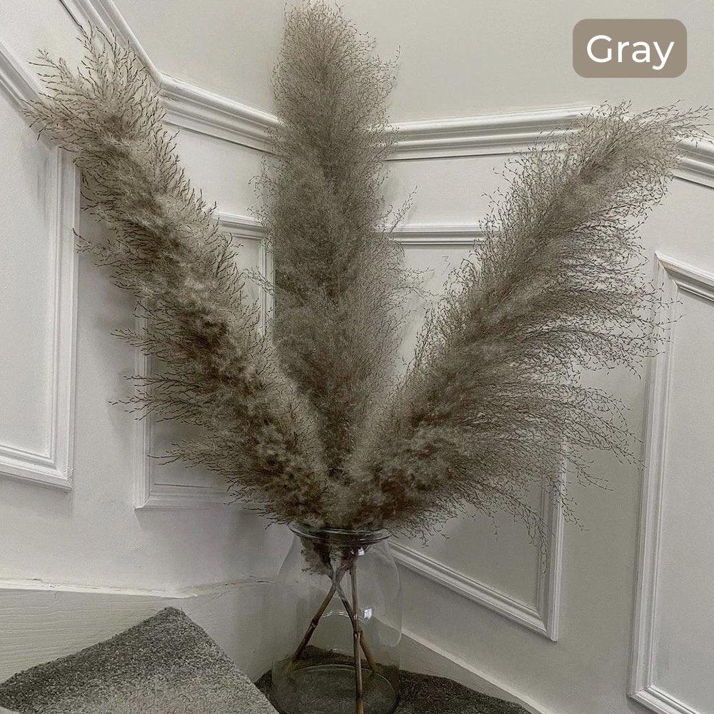 BowLift | 80 cm natural, real dried pampas grass bouquet (white / beige / gray) │ fluffy feather for modern boho home decor