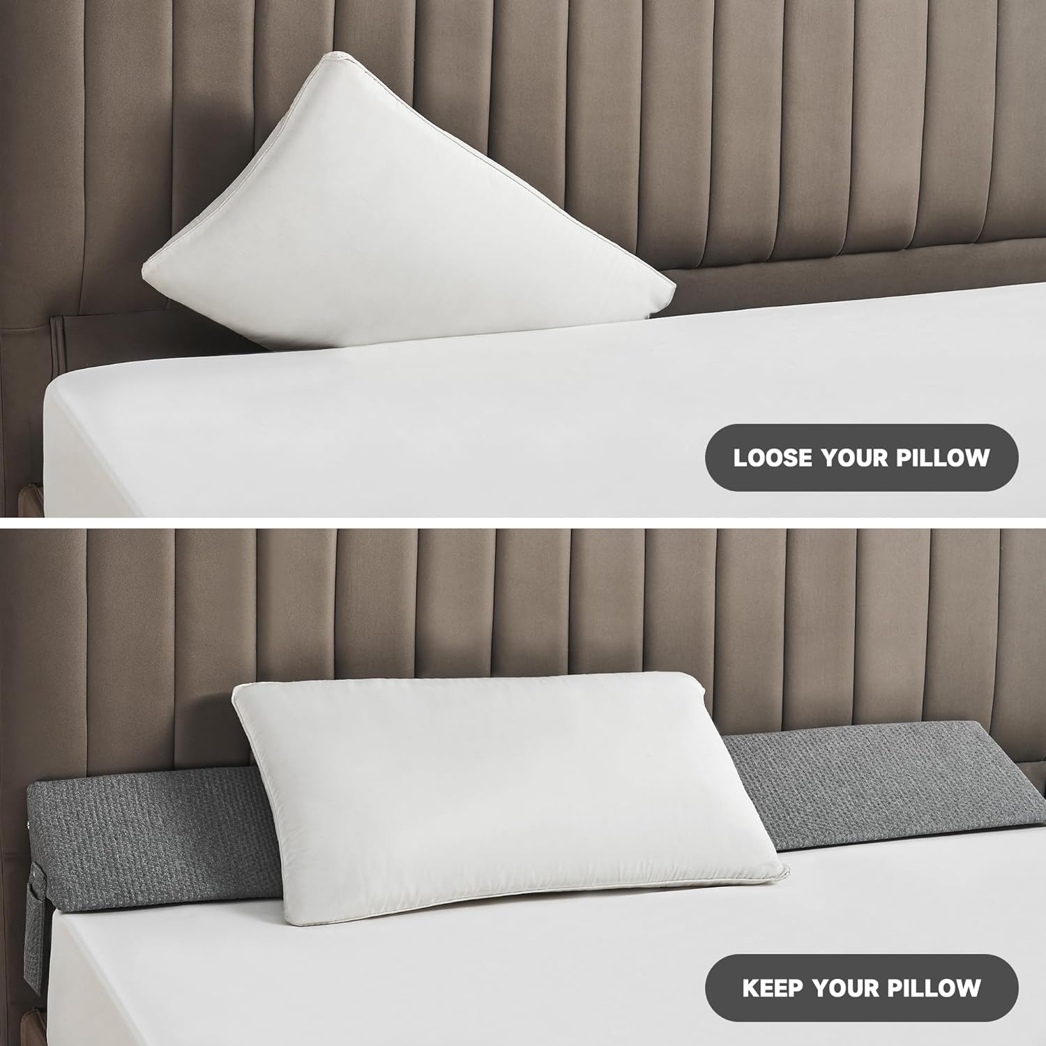 BowLift | Gap Filler Wedge Pillow | Adjustable Height, Compact Design & Ideal for Twin, Queen, King Beds and Sofas