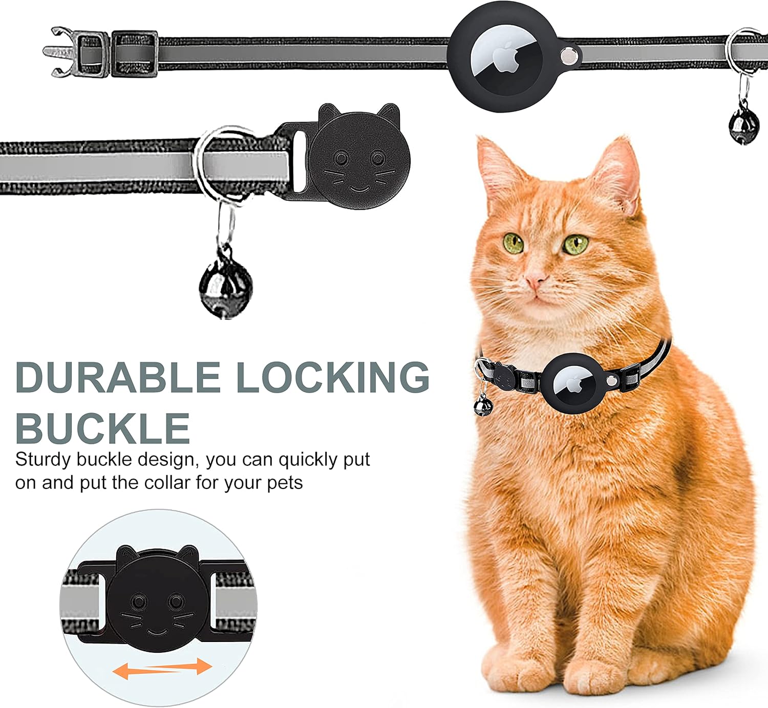 BowLift | Cat GPS Tracker Collar | Quick Release Closure, Reflective Design & Durable for Outdoor Safety Adventures