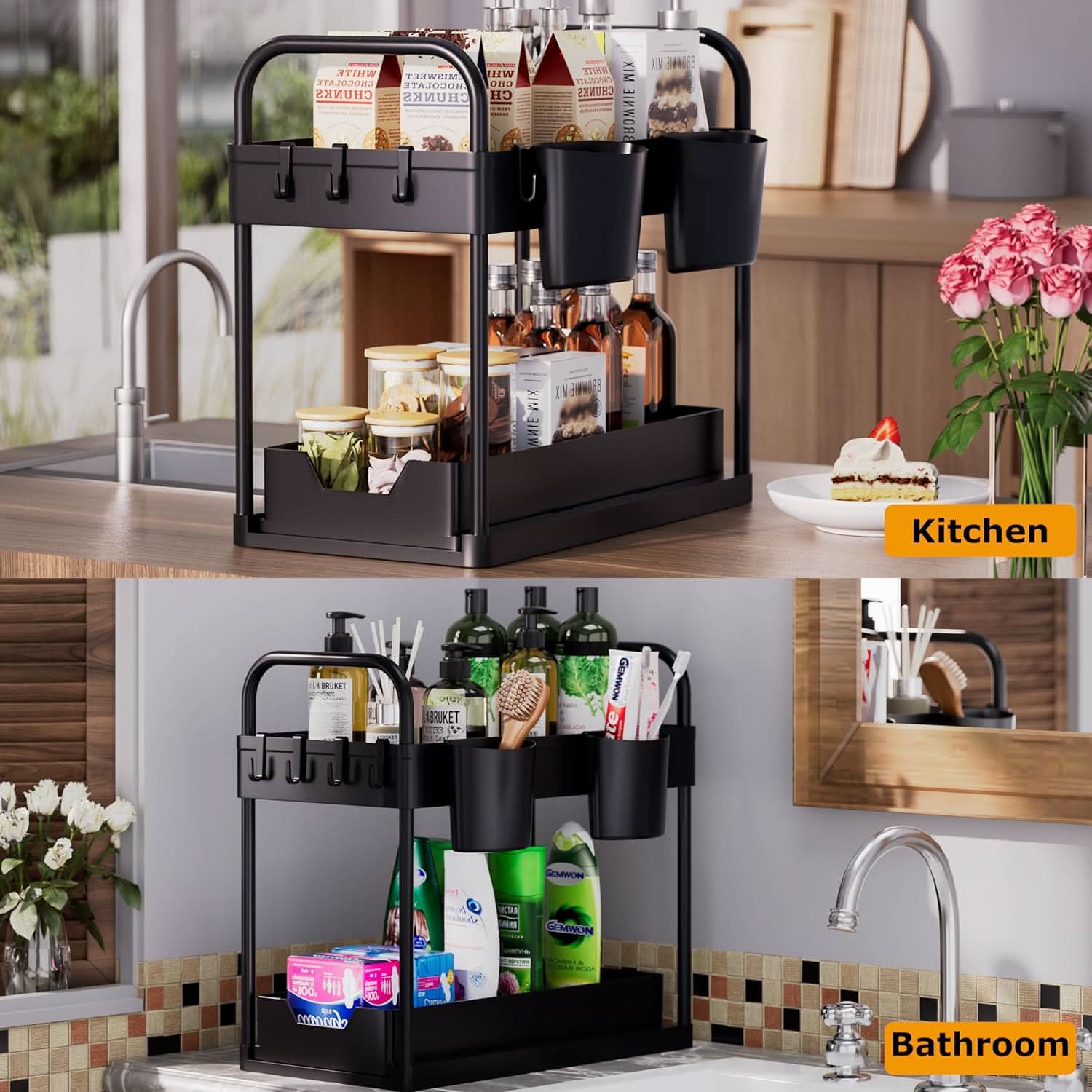 BowLift | EcoSpace - 2-tier under-desk shelf