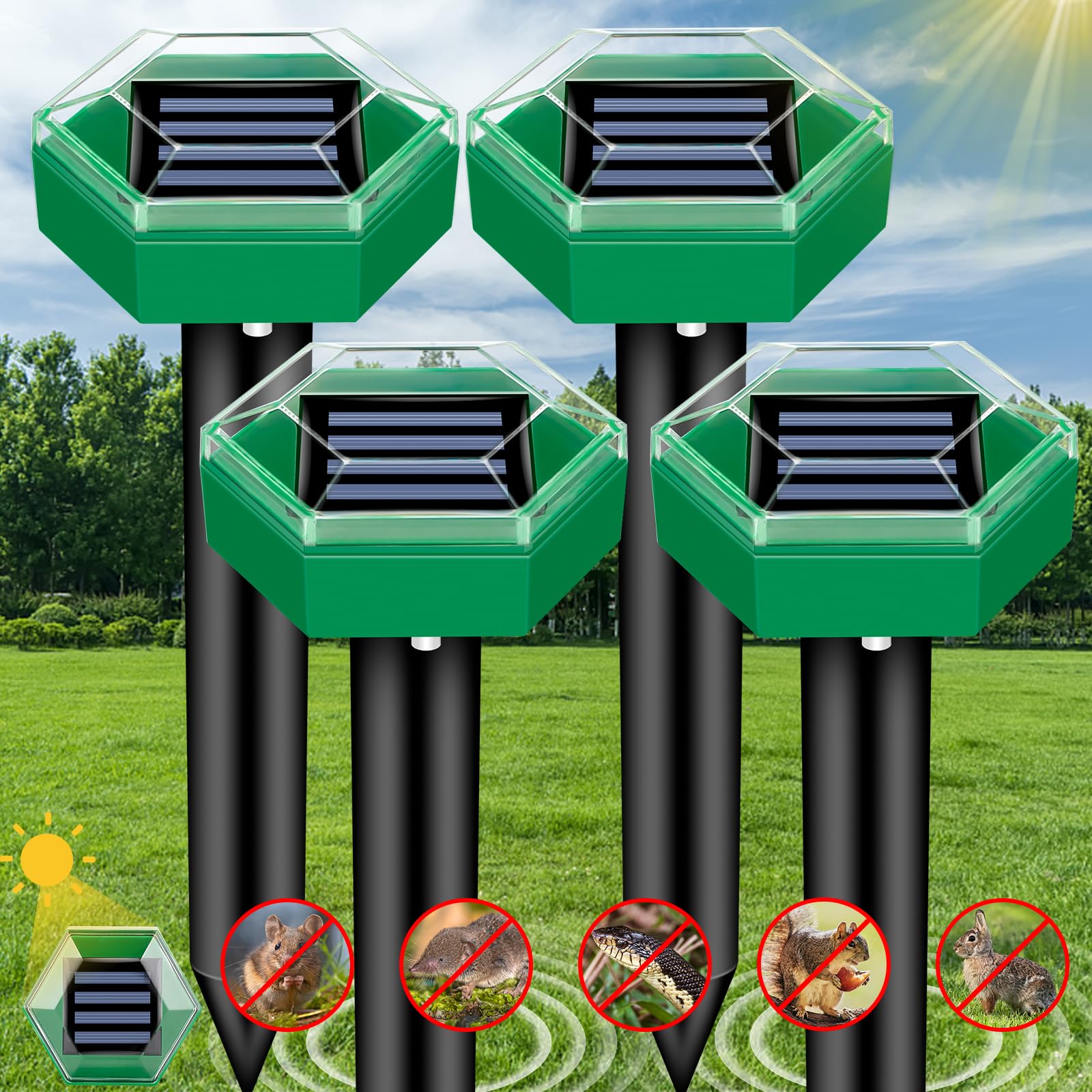 BowLift | Ultrasonic Mole Repellent 4 Pack
