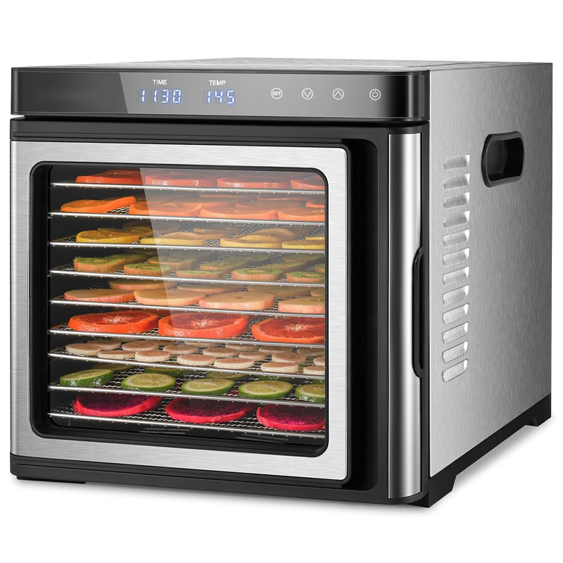 BowLift | 1000W Electric Food Dehydrator Machine 9 Stainless Steel Trays with 48H Timer and Temperature Control