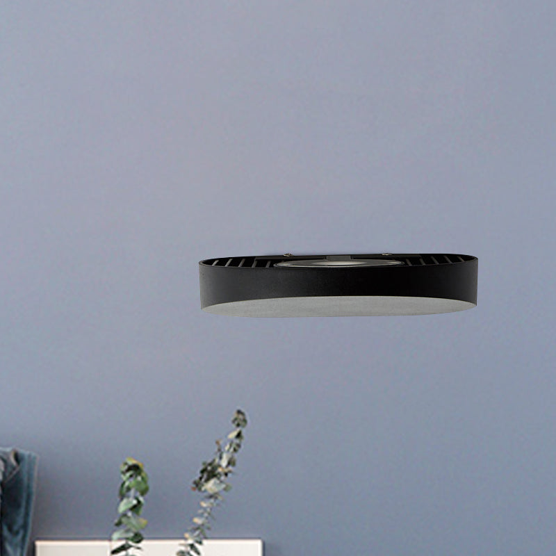 BowLift | Aluminum Round Recessed Wall Sconces Minimalist LED Wall Lighting in Black/Grey/White Finish for Corridor