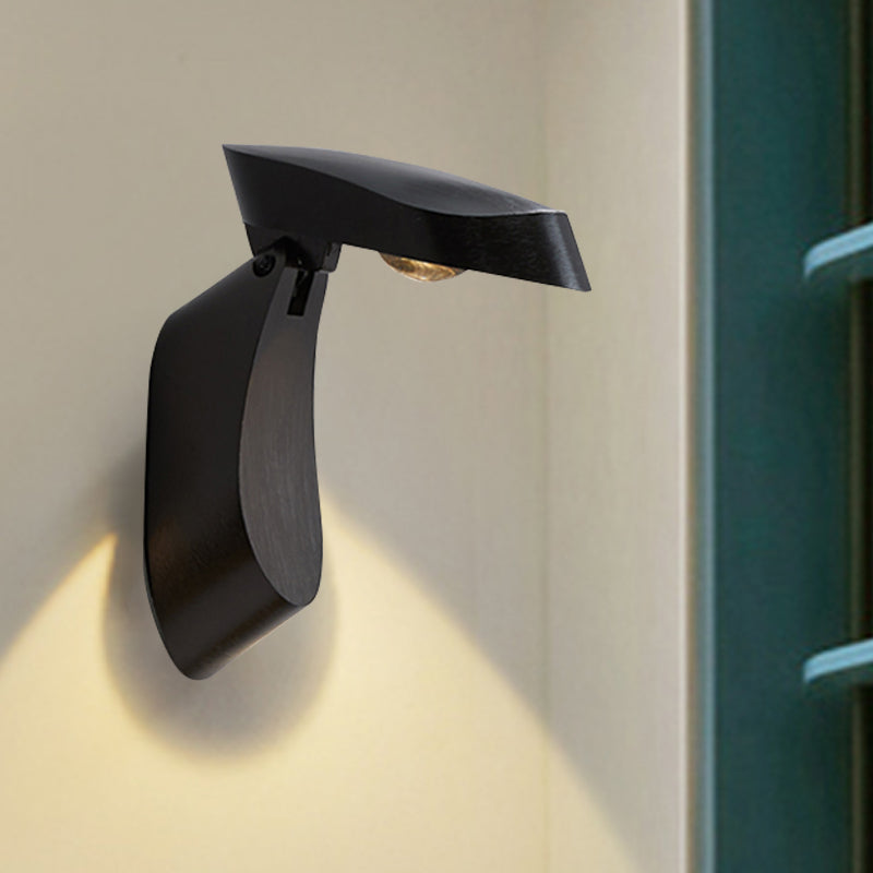 BowLift | Rotatable oval surface wall lamp Modern metal LED bedside wall lamp in white/black/gold finish