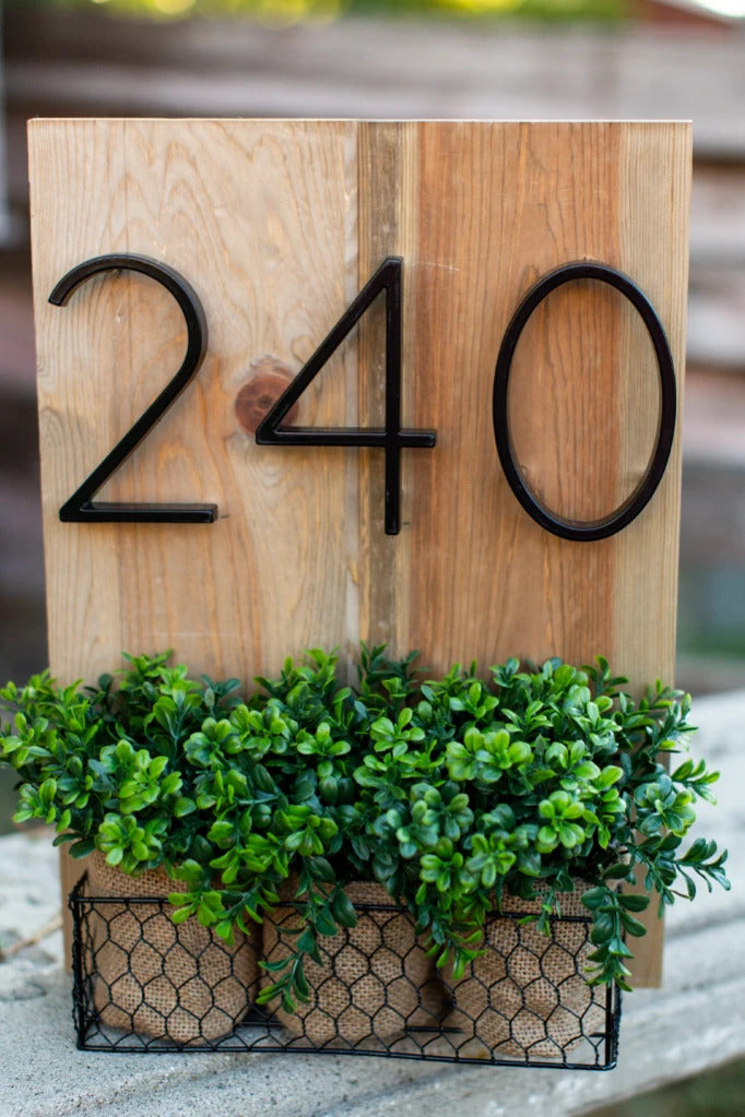 BowLift | Royelux Modern House Numbers - Stainless Zinc Alloy, Black Finish, 5" High