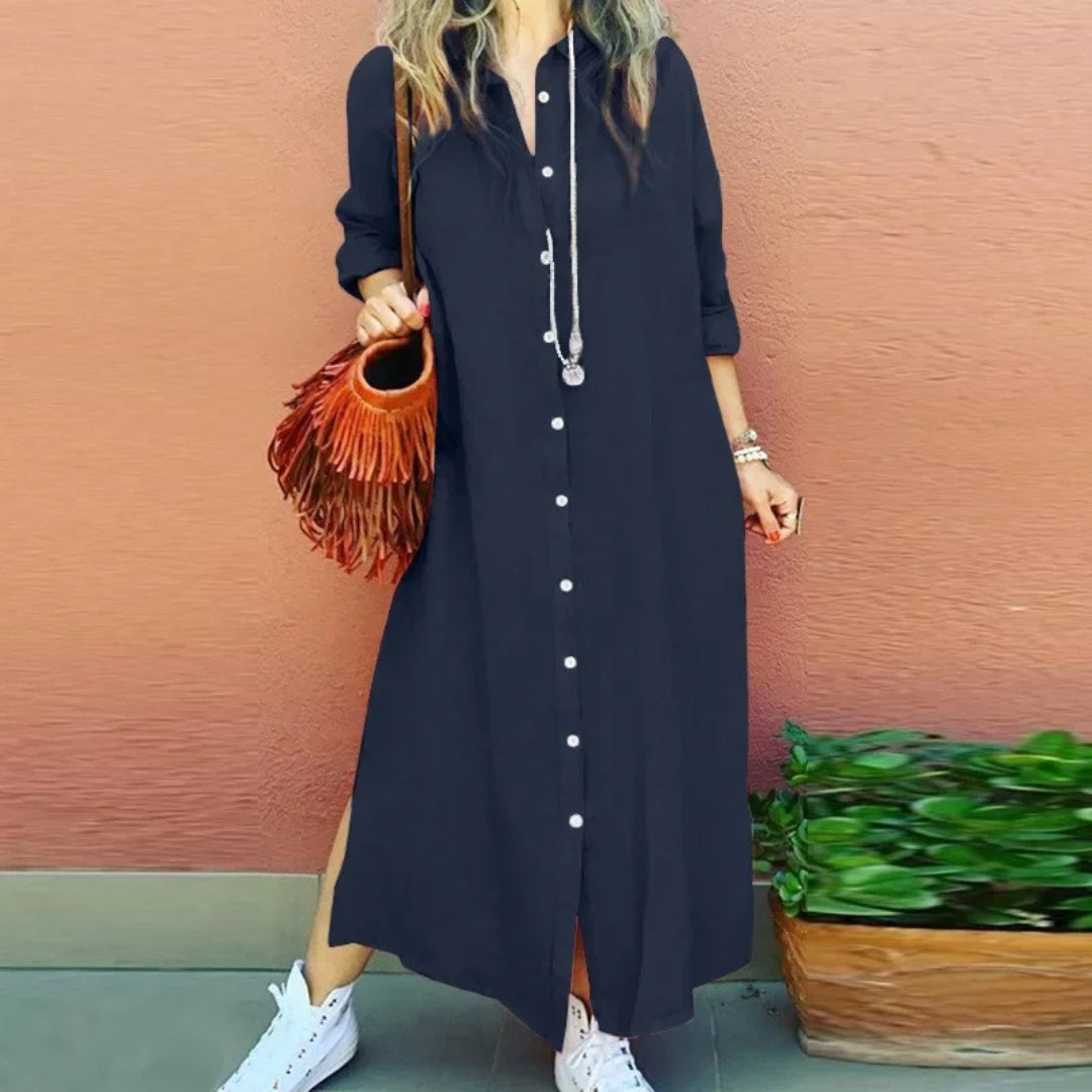 V-Neck Maxi Dress with Breezy Elegance