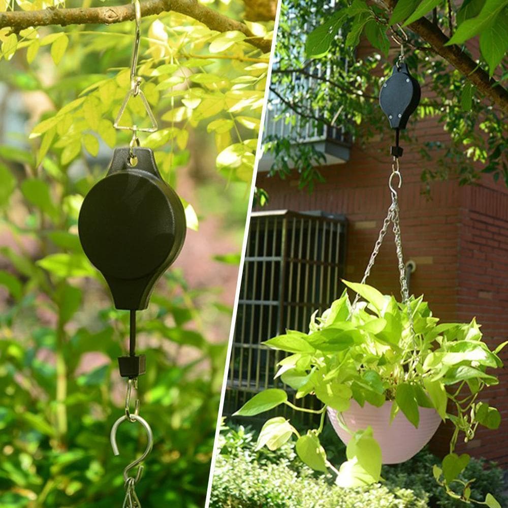 BowLift | Retractable hook for garden baskets, flower pots, bird feeders, etc.