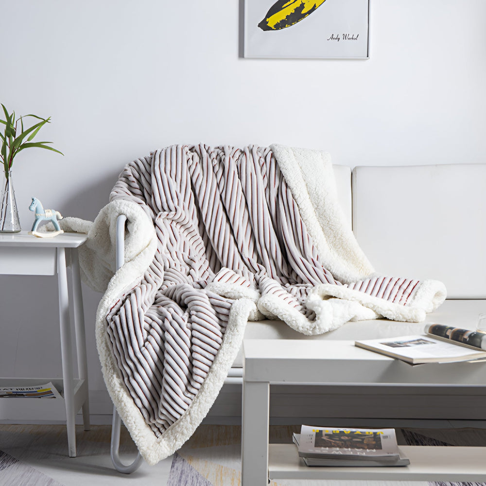 BowLift | Fluffy Stripes Sherpa Blanket