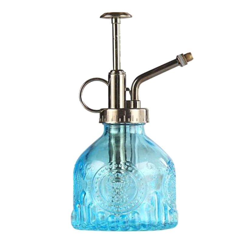 BowLift | Embossed glass bottle with metal nozzle – Plant sprayer for flower watering in vintage design