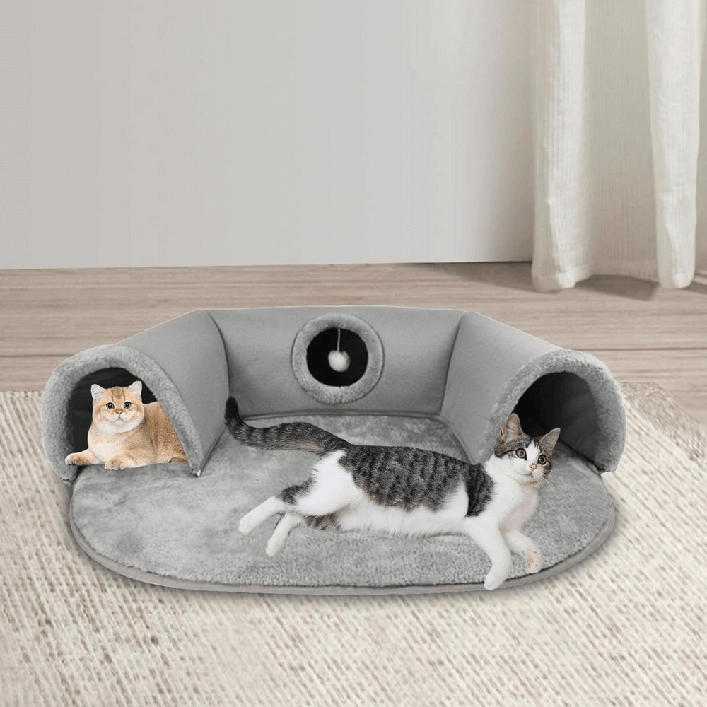 KittyPlay 3-in-1 Cat Tunnel Bed