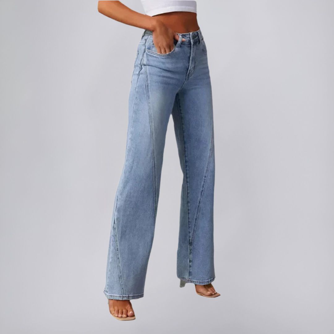 Wide-Leg Denim Jeans with Relaxed Modern Fit
