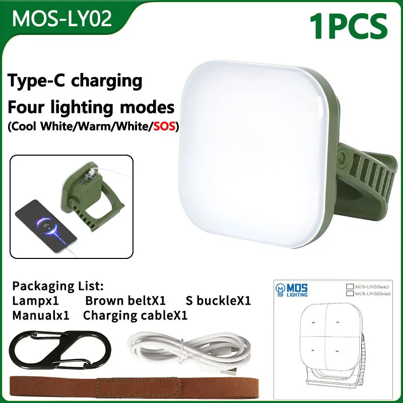 BowLift | 80W LED Solar-Rechargeable Camping Lamp with Magnet and Zoom Function