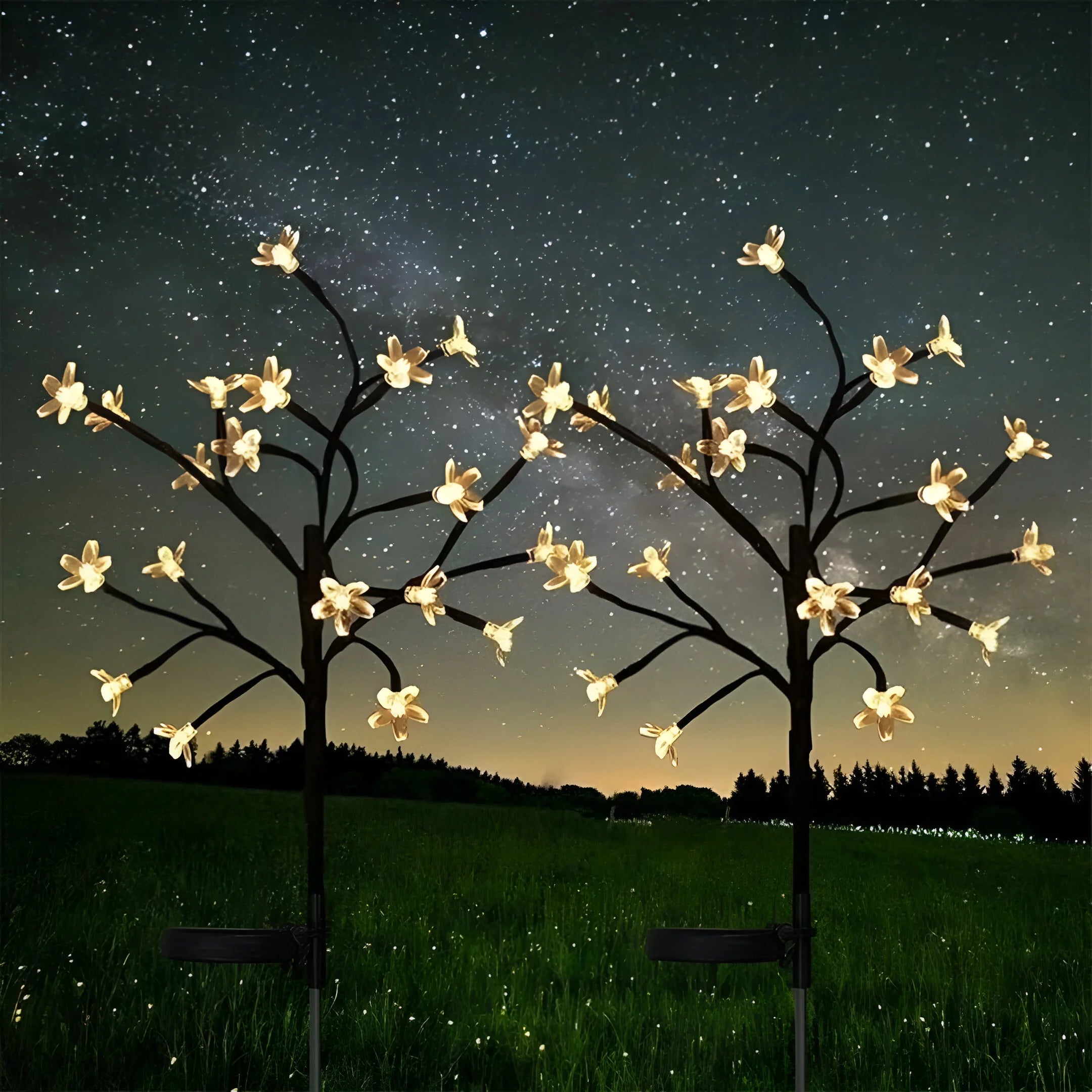 GlowBloom – Solar Powered Peach Blossom Garden Lights