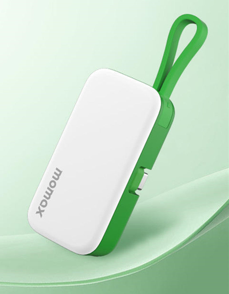 BowLift | 5000mAh Mini Capsule Portable Power Bank With Built-in Fast Charging Cable
