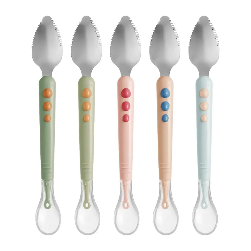 BowLift | Baby spoon with scraper — double-sided fruit preparation tool