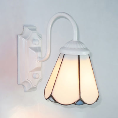 BowLift | White Lily Wall Light Tiffany 1 Head Stained Glass Wall Mounted Light for Hallway