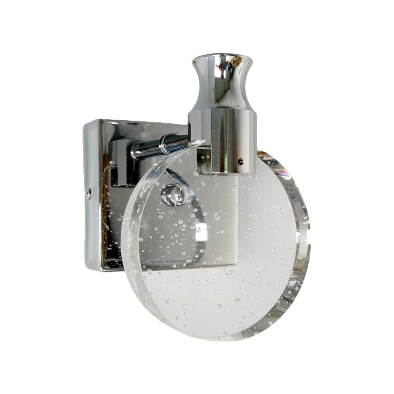 BowLift | Circle Wall Light Lighting Contemporary Crystal LED Surface Mounted Fixture for the Living Room in Silver