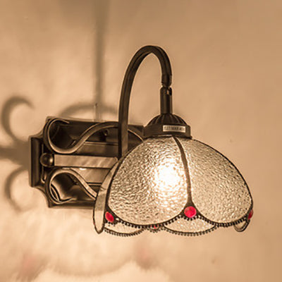 BowLift | Thickened Shadow Wall Lamp Tiffany Tempered Glass 1 Light Wall Mount Fixture for Stair