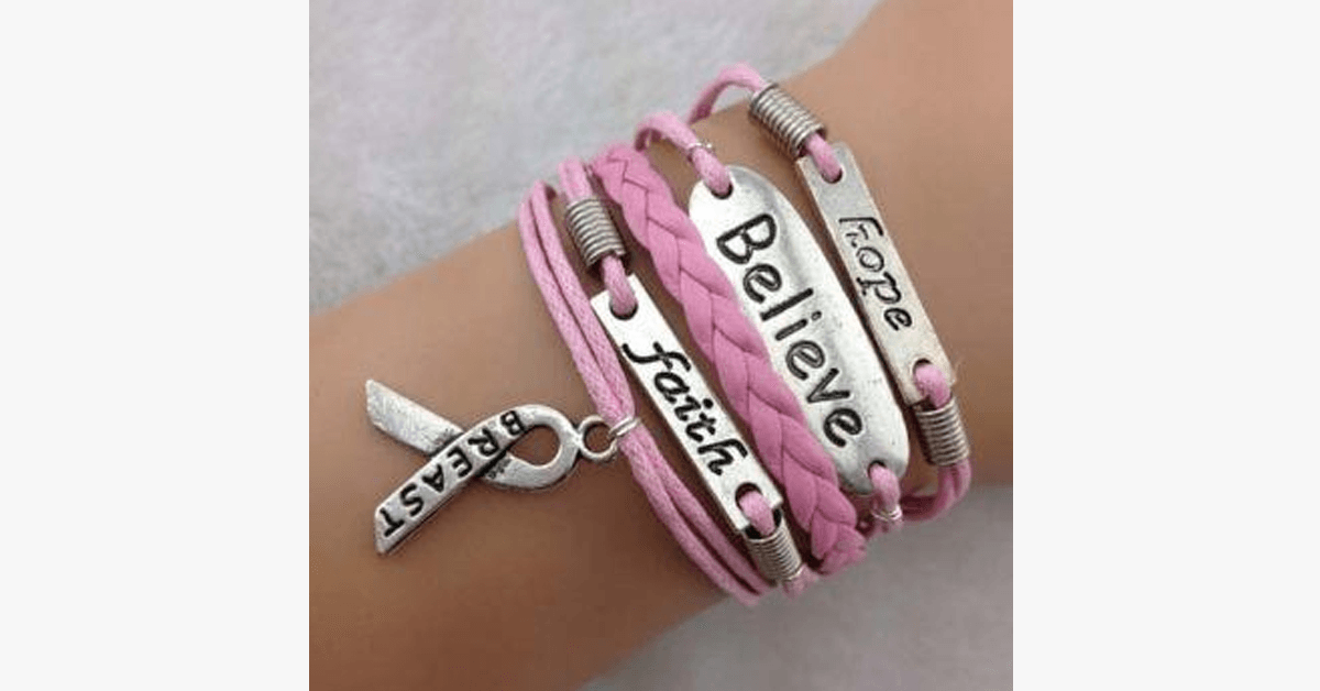 BowLift | Hope Faith and Faith Breast Cancer Bracelet