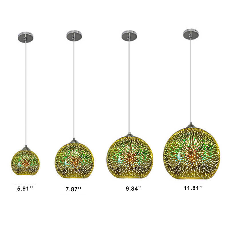 BowLift | Modern creative 3D colorful firework glass 1-light dome pendant lamp