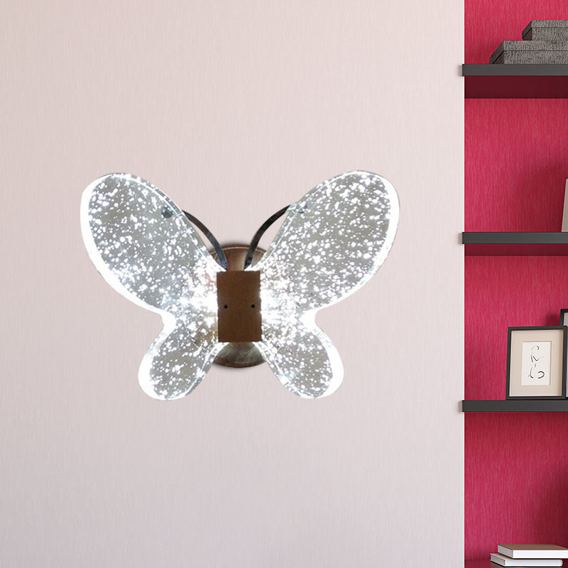 BowLift | Butterfly Bedroom Wall Sconce Clear Crystal LED Minimalist Wall Lighting Ideas in Gold