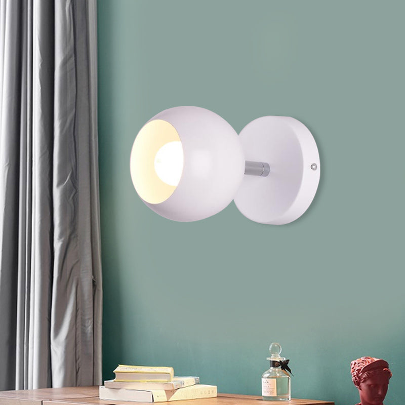BowLift | Retro Style Global Wall Lighting 1 Light Metal Wall Lamp in White for Living Room