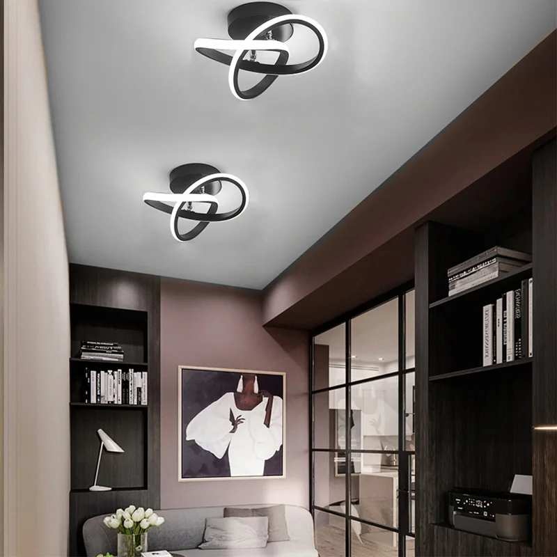 BowLift | Ceiling Light with LED Black Metal Frame
